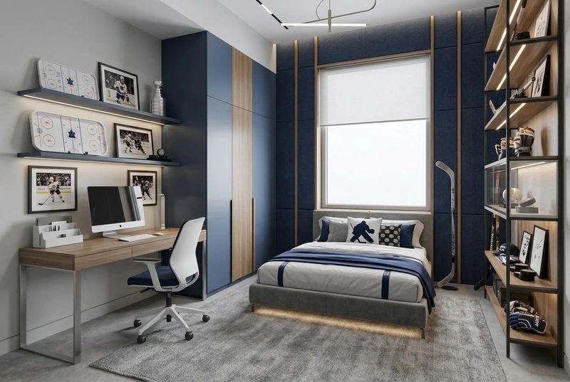 Дизайн интерьера в стиле Контемпорари — Детская от нейросети RoomGPT