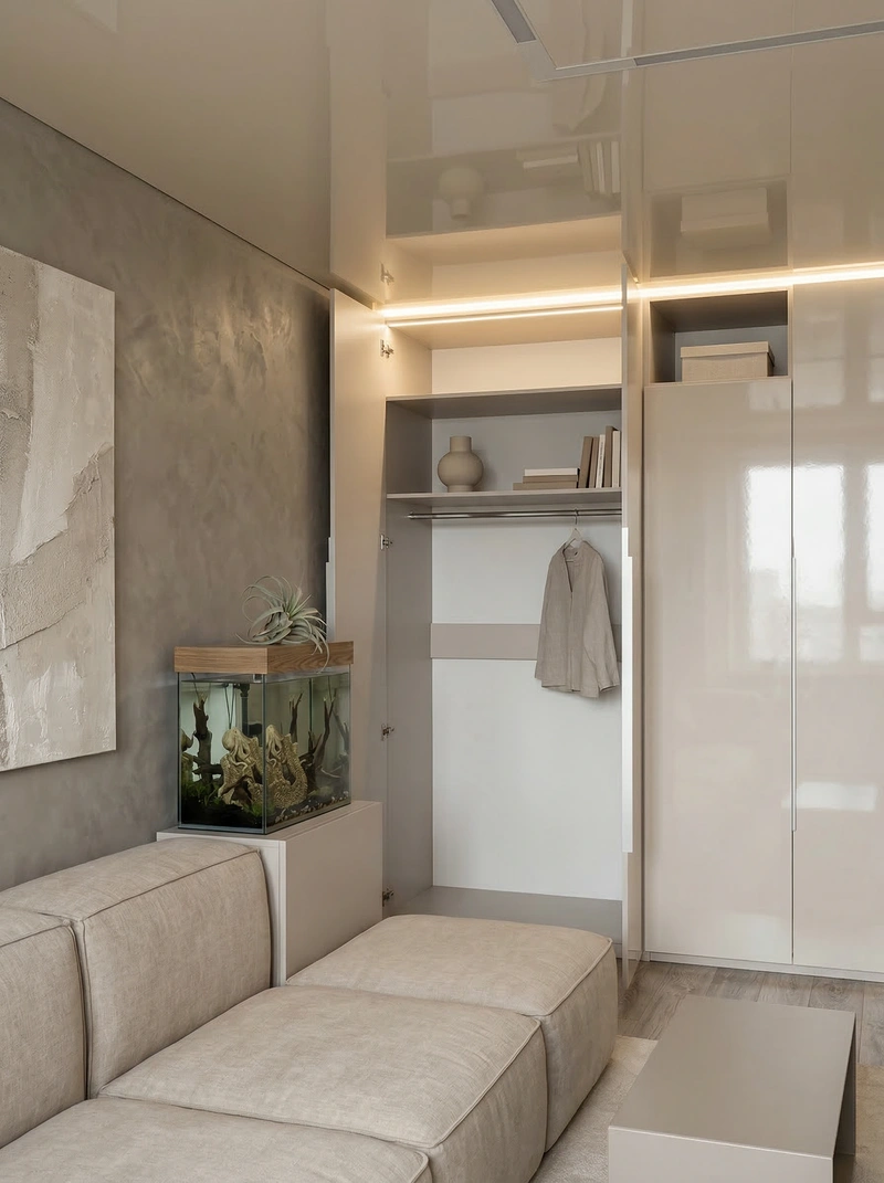 Дизайн интерьера в стиле Минимализм — Гостиная от нейросети RoomGPT