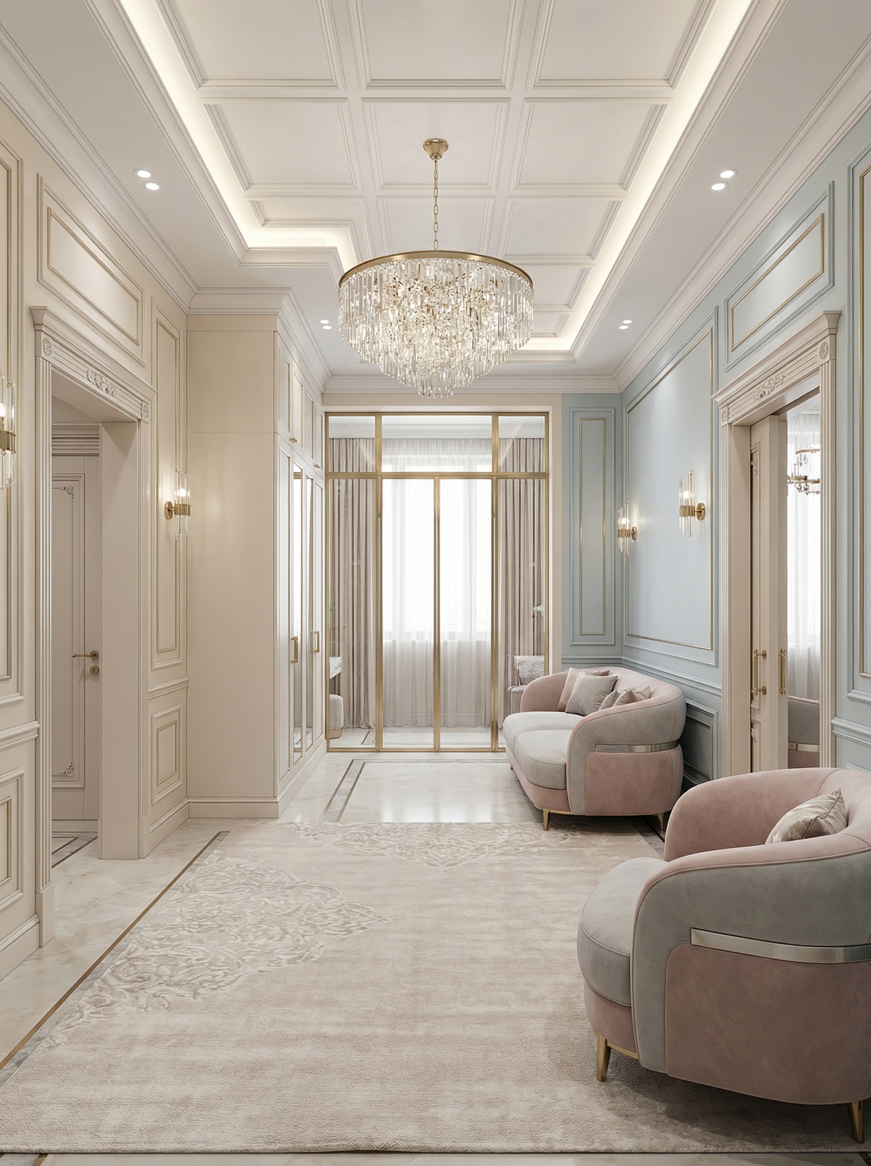 Дизайн гостиной в стиле Неоклассика — фото интерьера от нейросети RoomGPT