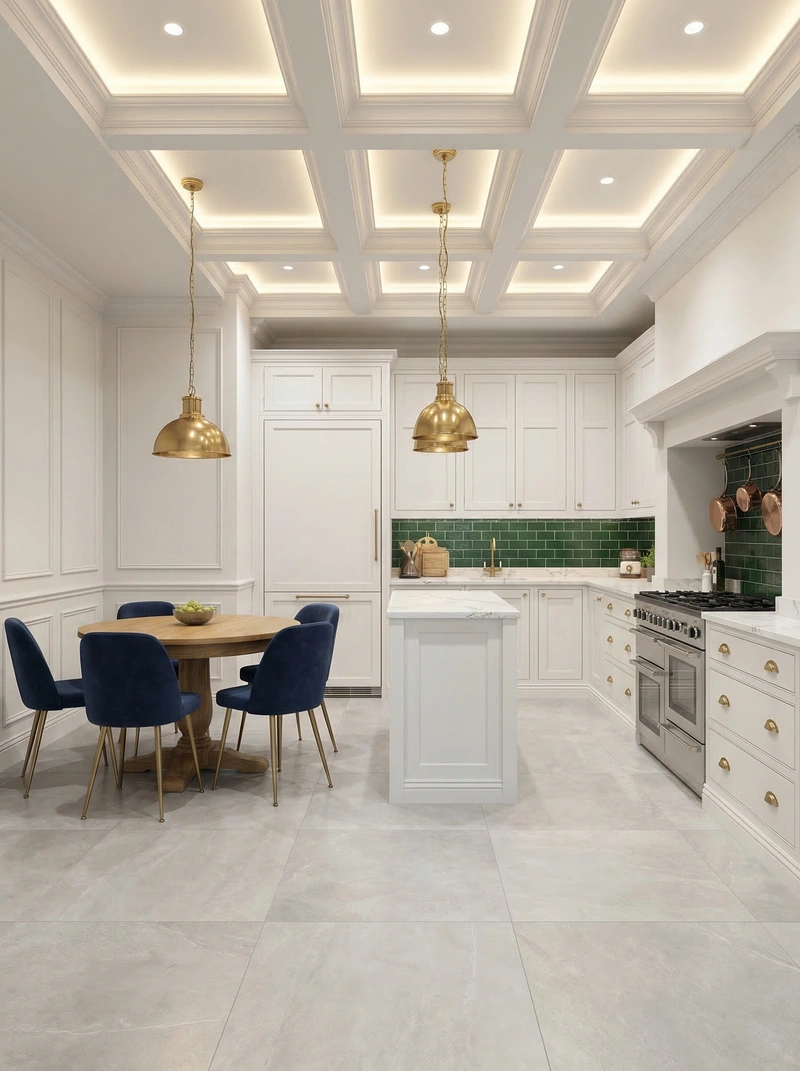 Дизайн кухни в стиле Британский — фото интерьера от нейросети RoomGPT