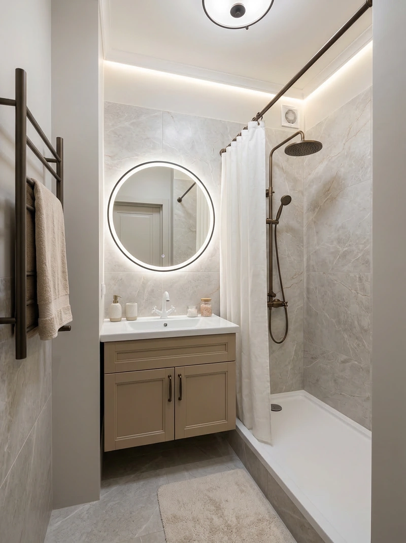 Дизайн интерьера в стиле Классика — Ванная от нейросети RoomGPT