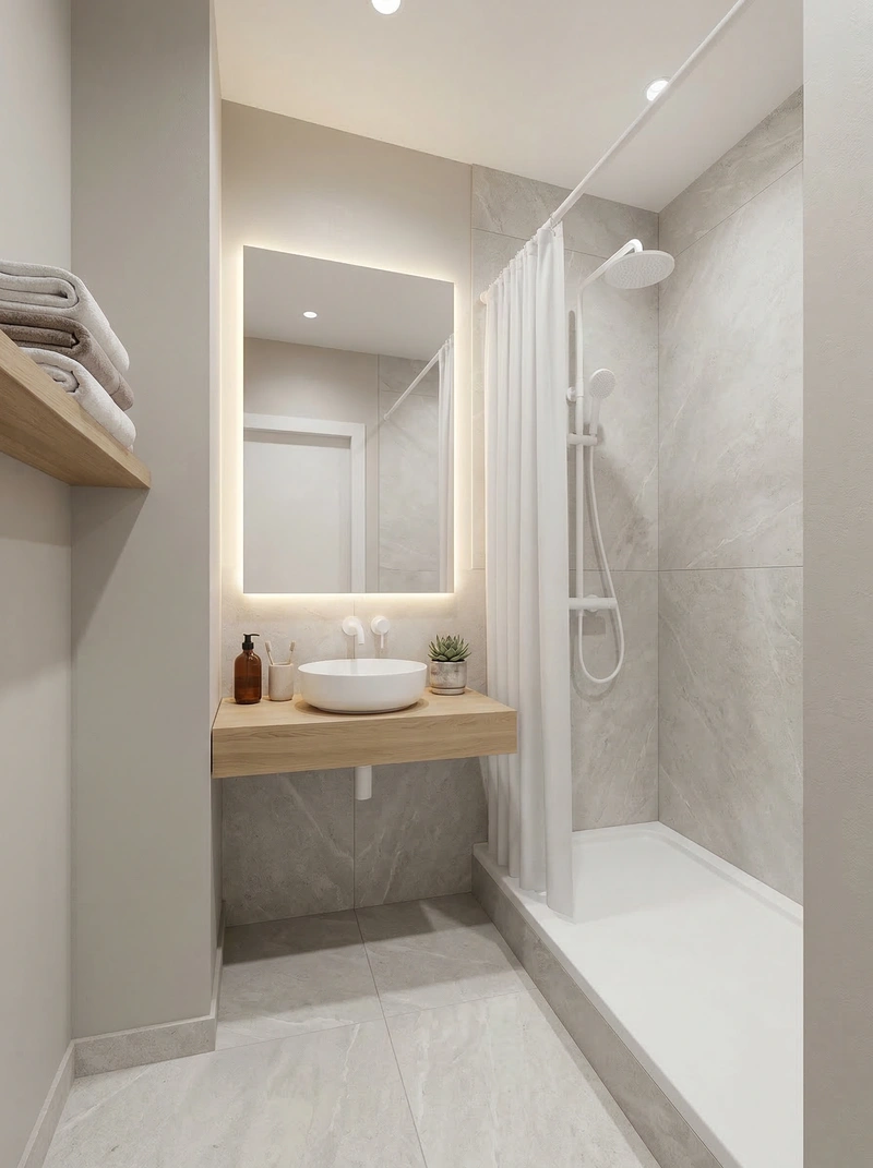 Дизайн интерьера в стиле Сканди — Ванная от нейросети RoomGPT