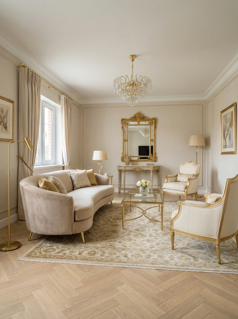 Дизайн интерьера в стиле Классика — Гостиная от нейросети RoomGPT