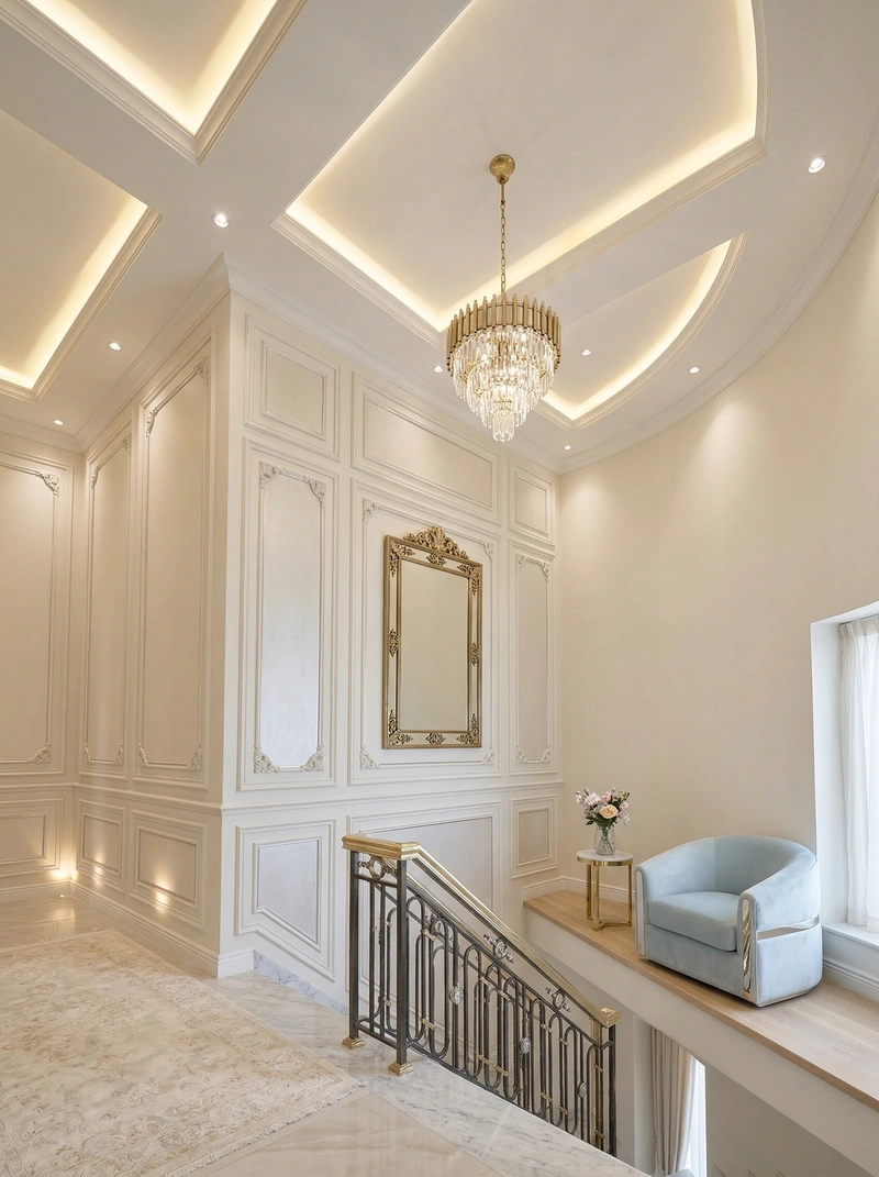 Дизайн гостиной в стиле Неоклассика — фото интерьера от нейросети RoomGPT