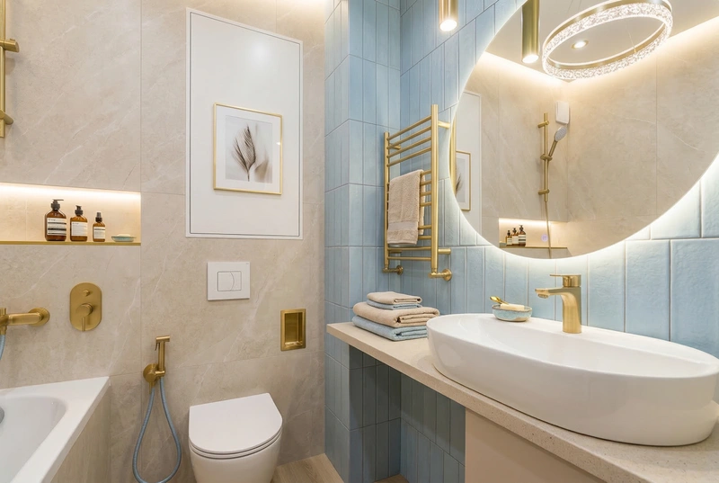 Дизайн ванной в стиле Сканди — фото интерьера от нейросети RoomGPT