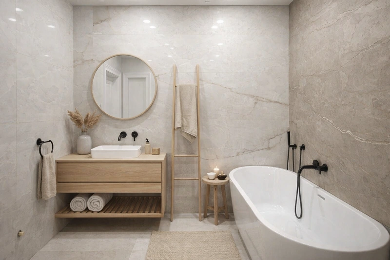 Дизайн интерьера в стиле Сканди — Ванная от нейросети RoomGPT