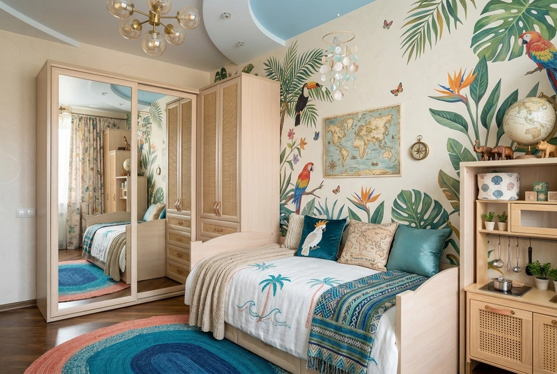 Дизайн интерьера в стиле Эклектика — Детская от нейросети RoomGPT