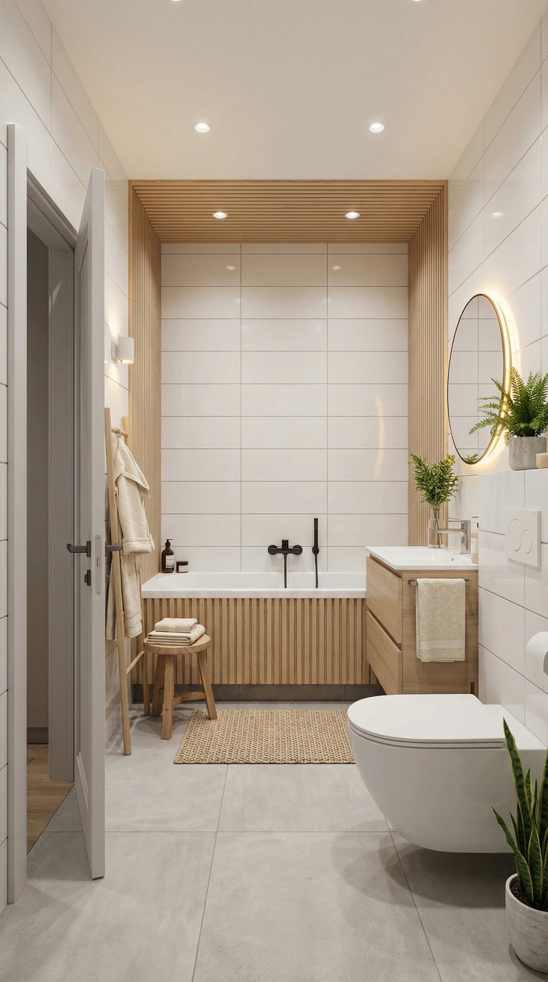 Дизайн интерьера в стиле Хюгге — Ванная от нейросети RoomGPT