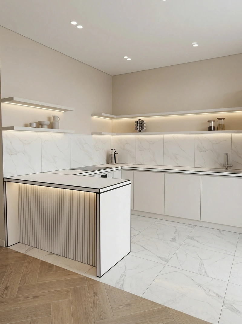 Дизайн кухни в стиле Минимализм — фото интерьера от нейросети RoomGPT