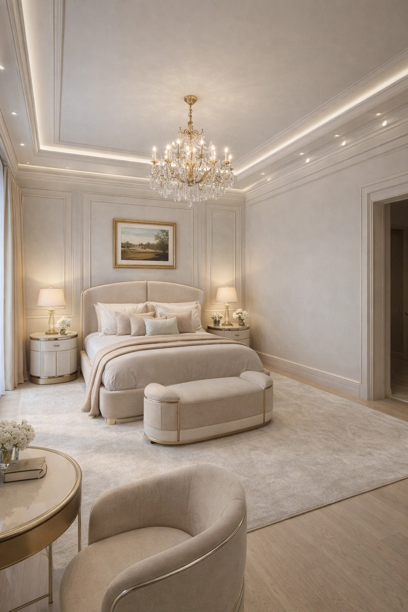 Дизайн интерьера в стиле Неоклассика — Спальня от нейросети RoomGPT