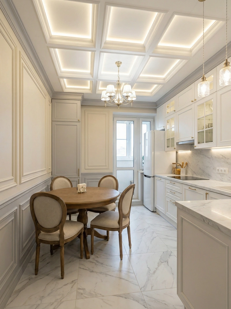 Дизайн интерьера в стиле Классика — Кухня от нейросети RoomGPT