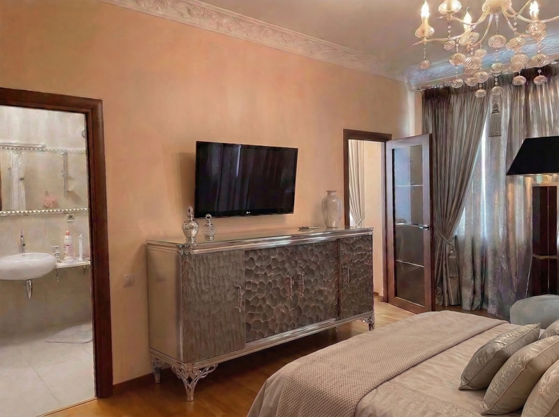 Дизайн спальни в стиле Классика — фото интерьера от нейросети RoomGPT