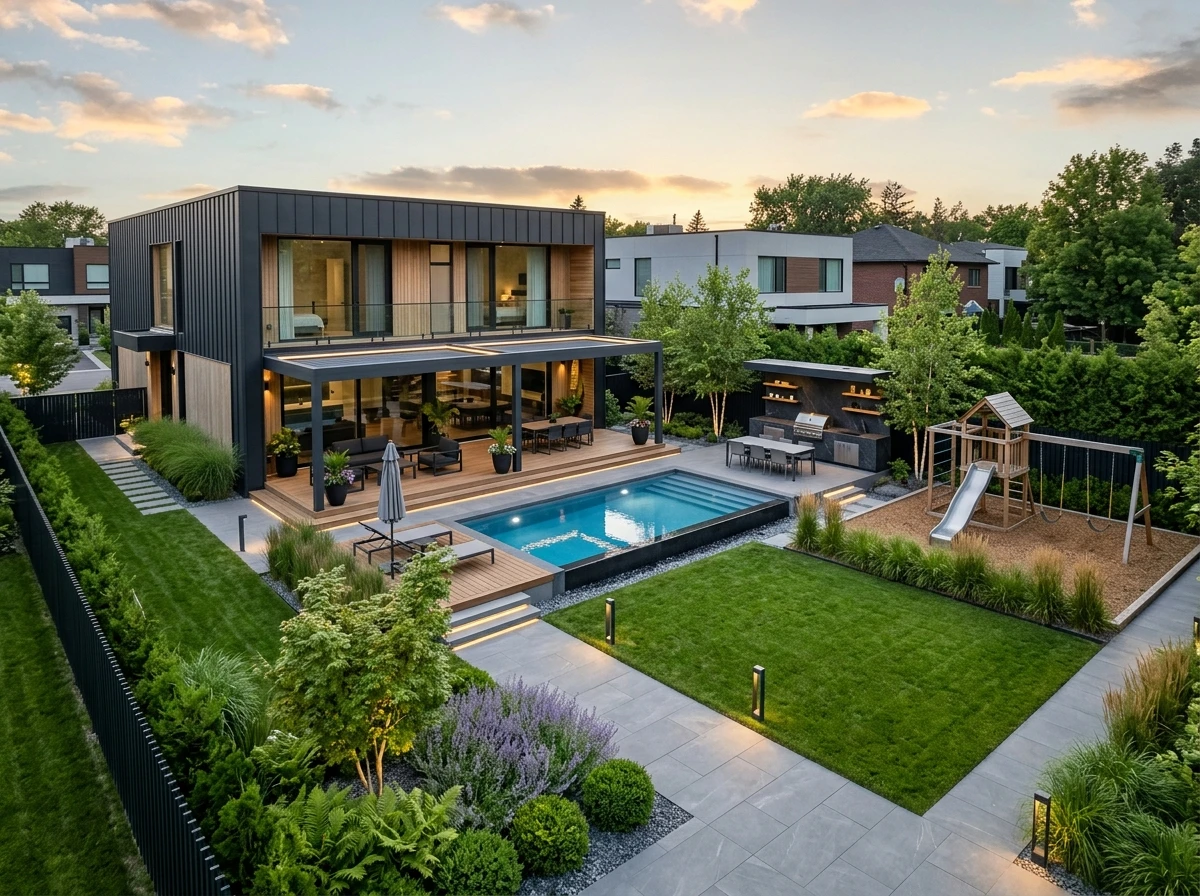 Ландшафтный дизайн в стиле Минимализм — Участок от нейросети RoomGPT