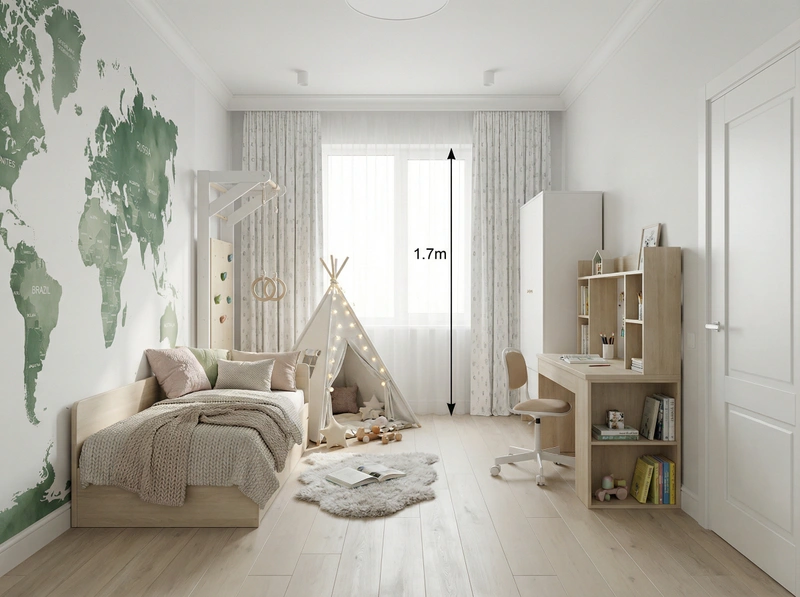 Дизайн интерьера в стиле Хюгге — Детская от нейросети RoomGPT