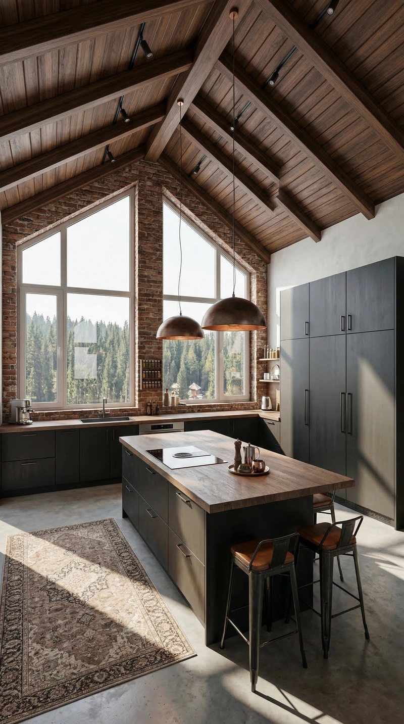 Дизайн кухни в стиле Лофт — фото интерьера от нейросети RoomGPT