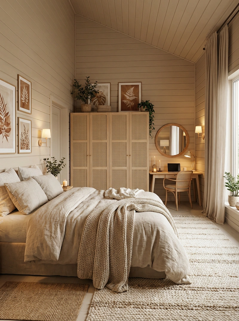 Дизайн интерьера в стиле Хюгге — Спальня от нейросети RoomGPT