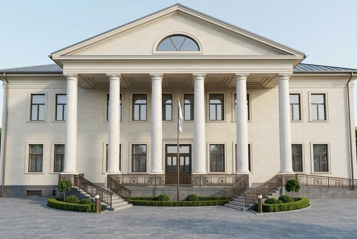 Дизайн фасада в стиле Неоклассика — Фасад от нейросети RoomGPT