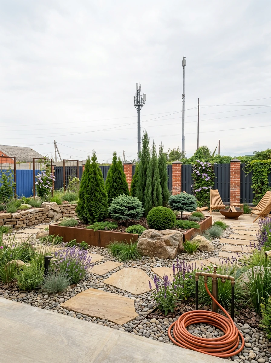 Дизайн участка в стиле Эко/Натуральный — фото участка от нейросети RoomGPT