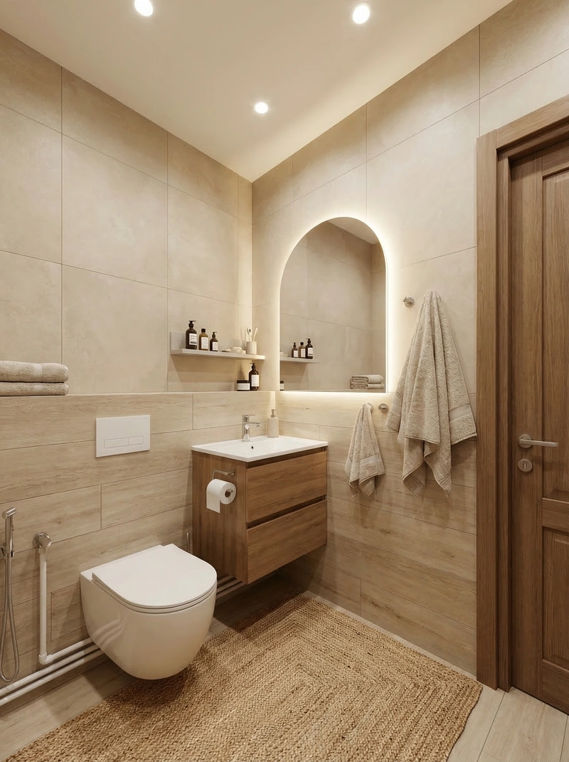 Дизайн ванной в стиле Сканди — фото интерьера от нейросети RoomGPT