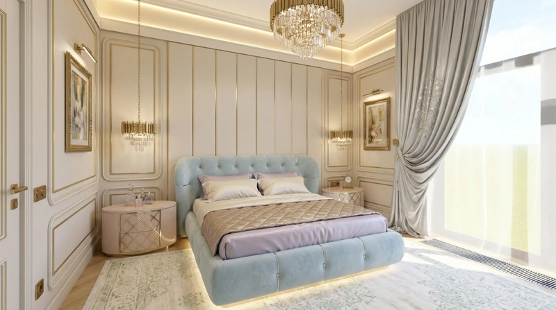 Дизайн гостиной в стиле Неоклассика — фото интерьера от нейросети RoomGPT