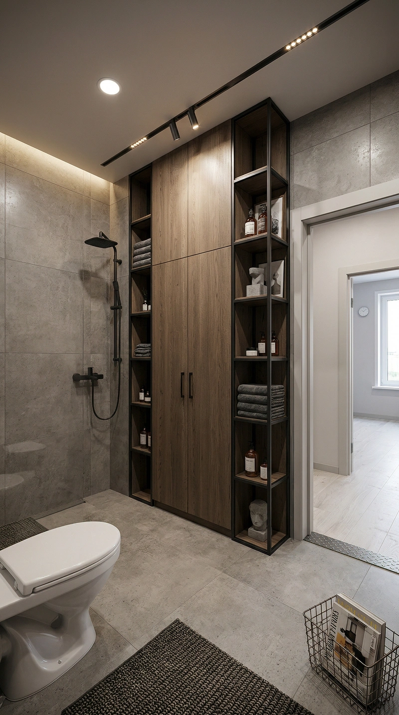 Дизайн ванной в стиле Лофт — фото интерьера от нейросети RoomGPT