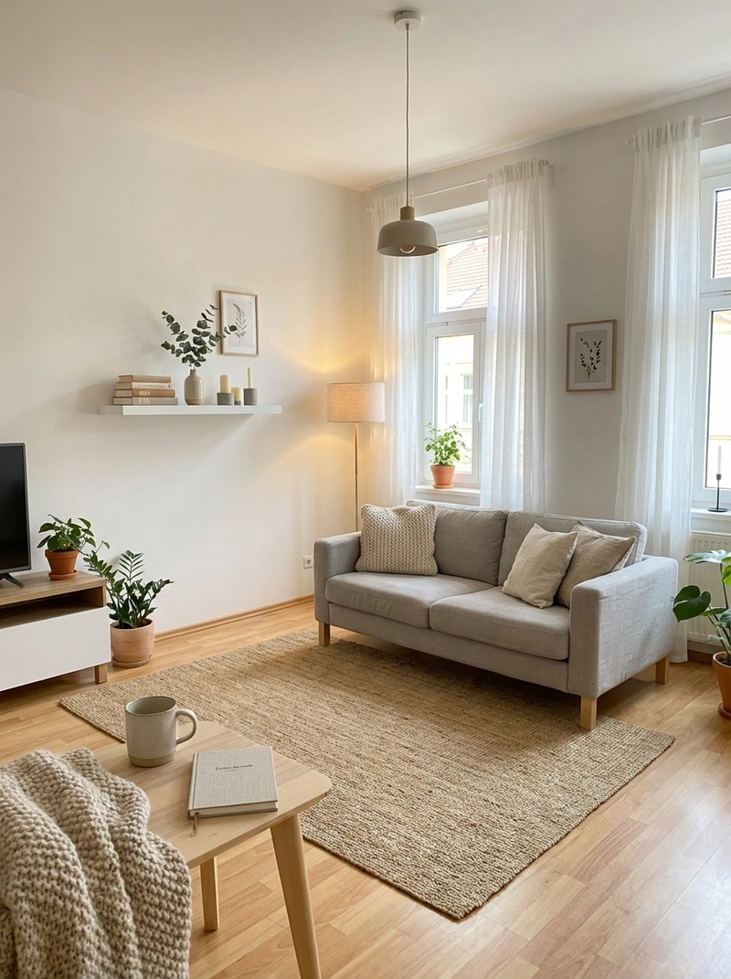 Дизайн интерьера в стиле Хюгге — Гостиная от нейросети RoomGPT