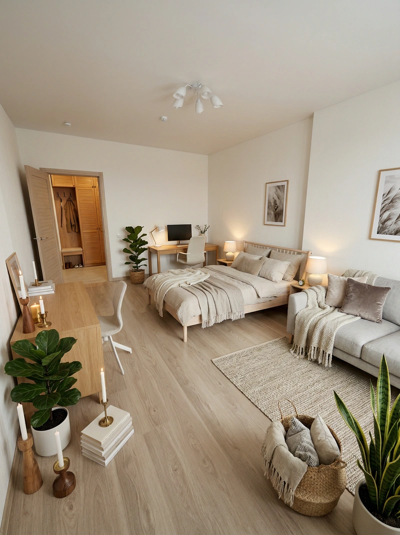 Дизайн интерьера в стиле Хюгге — Гостиная от нейросети RoomGPT