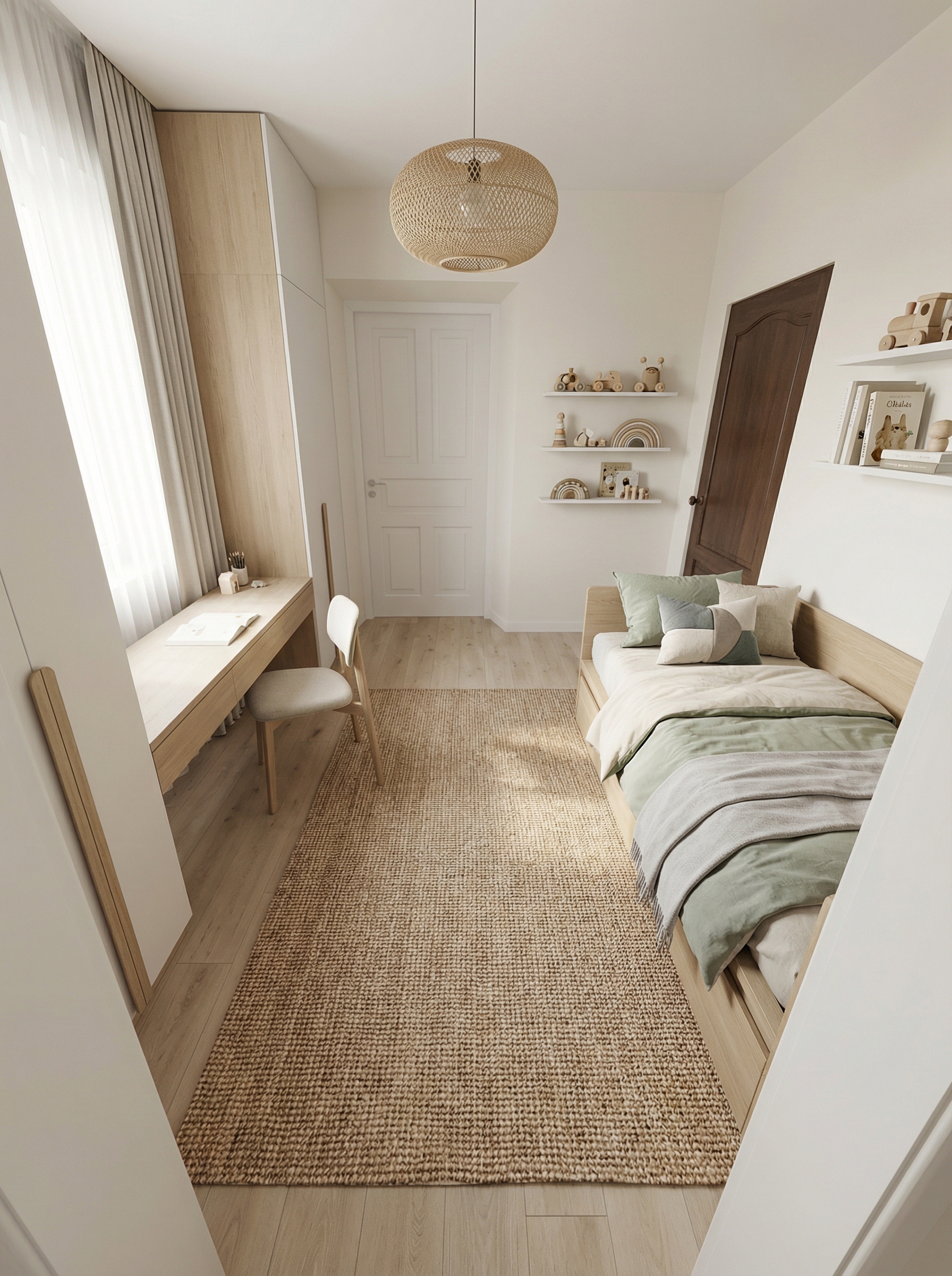 Дизайн детской в стиле Минимализм — фото интерьера от нейросети RoomGPT