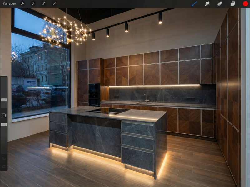 Дизайн кухни в стиле Минимализм — фото интерьера от нейросети RoomGPT