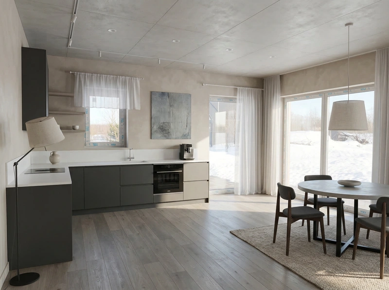 Дизайн интерьера в стиле Минимализм — Кухня от нейросети RoomGPT