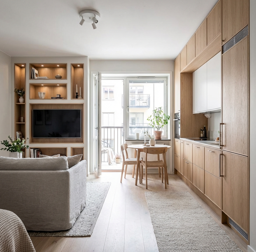 Дизайн ванной в стиле Сканди — фото интерьера от нейросети RoomGPT