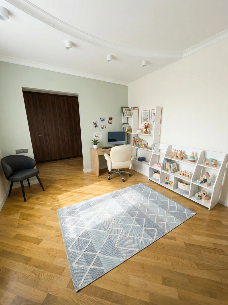 Дизайн детской в стиле Сканди — фото интерьера от нейросети RoomGPT