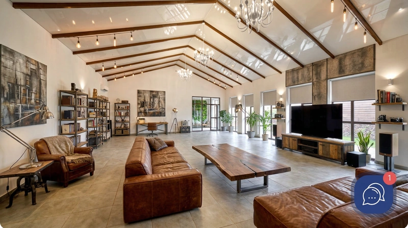 Дизайн интерьера в стиле Лофт — Гостиная от нейросети RoomGPT