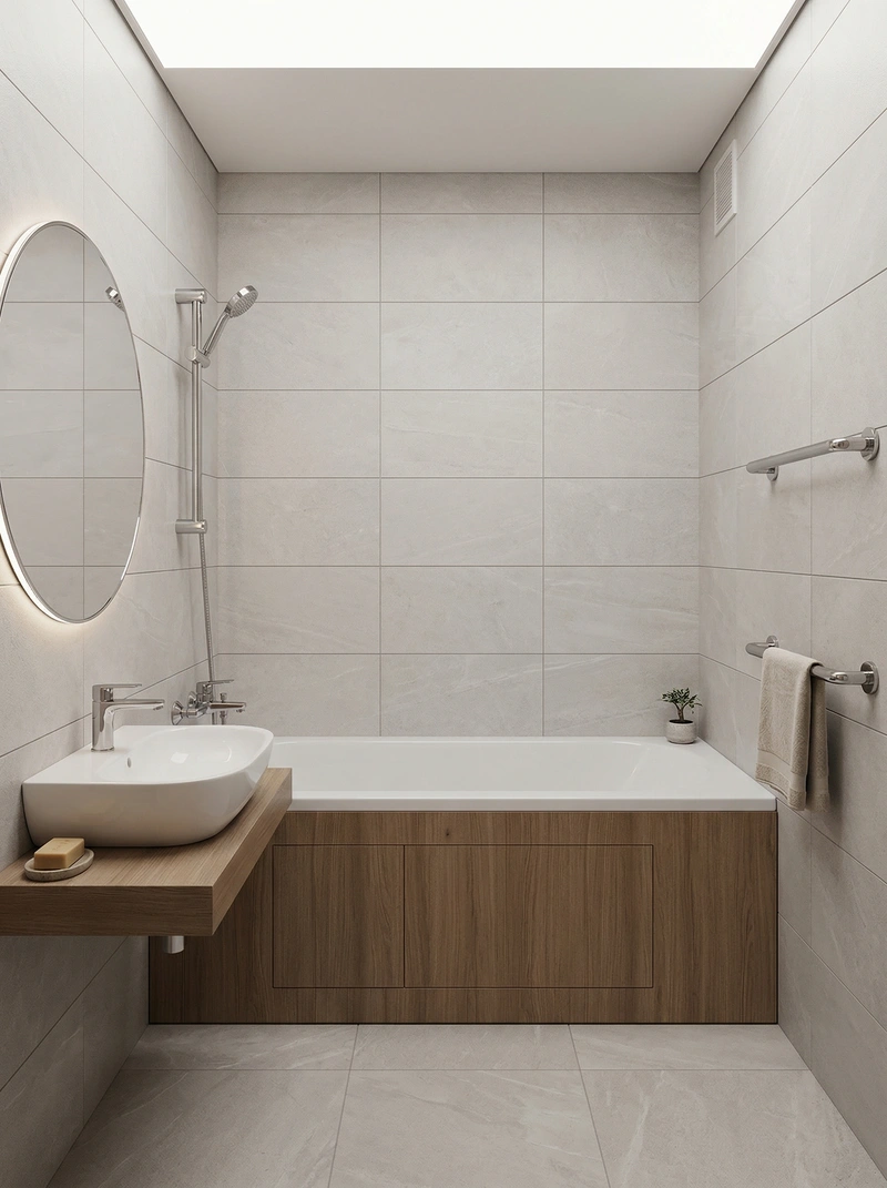 Дизайн ванной в стиле Минимализм — фото интерьера от нейросети RoomGPT
