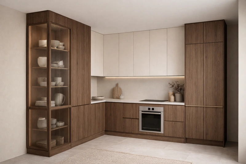 Дизайн кухни в стиле Japandi — фото интерьера от нейросети RoomGPT