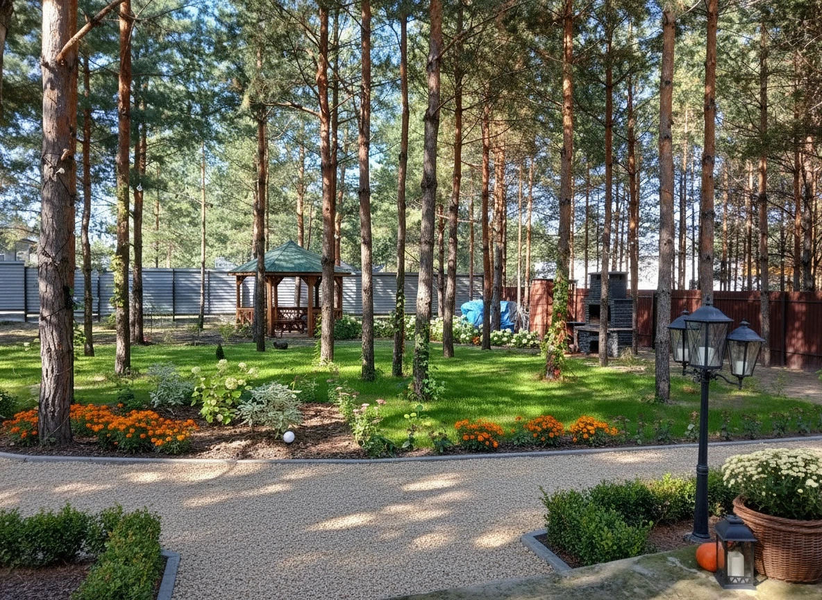Дизайн участка в стиле Русская усадьба — фото участка от нейросети RoomGPT