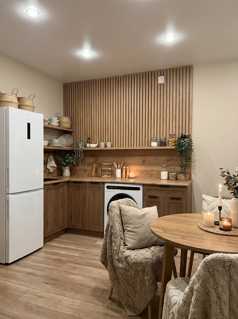 Дизайн интерьера в стиле Хюгге — Кухня от нейросети RoomGPT