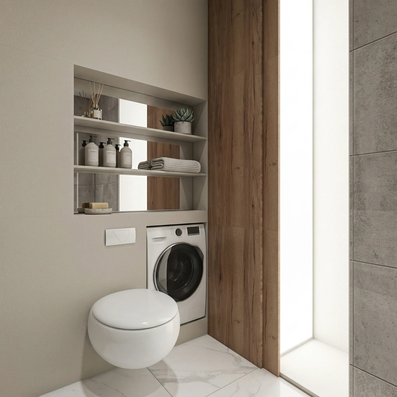 Дизайн ванной в стиле Минимализм — фото интерьера от нейросети RoomGPT