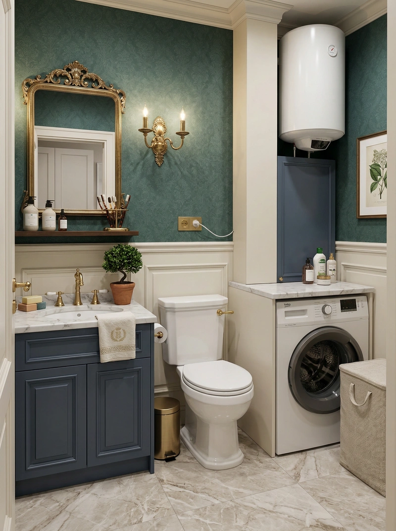 Дизайн интерьера в стиле Классика — Ванная от нейросети RoomGPT