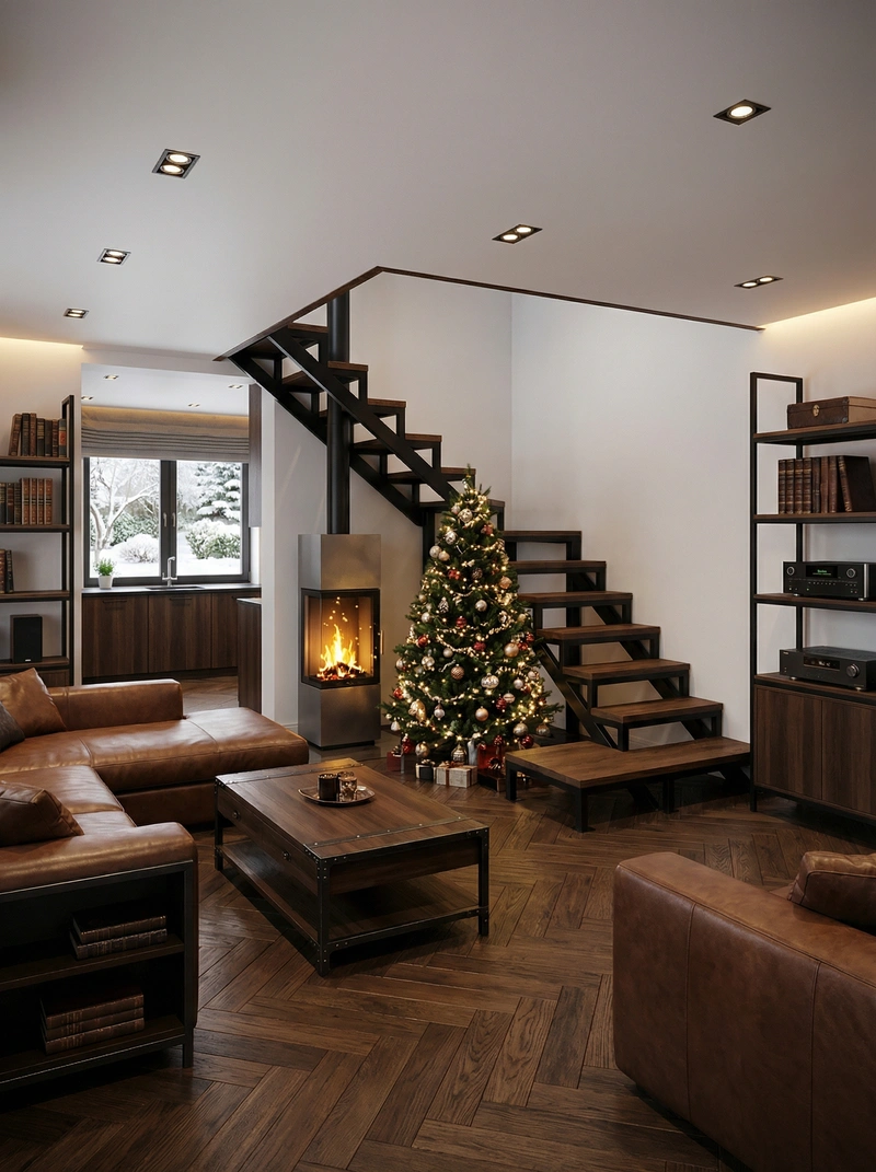 Дизайн интерьера в стиле Блэктэк — Гостиная от нейросети RoomGPT