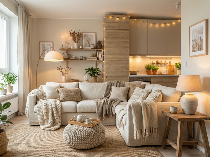 Дизайн интерьера в стиле Хюгге — Гостиная от нейросети RoomGPT
