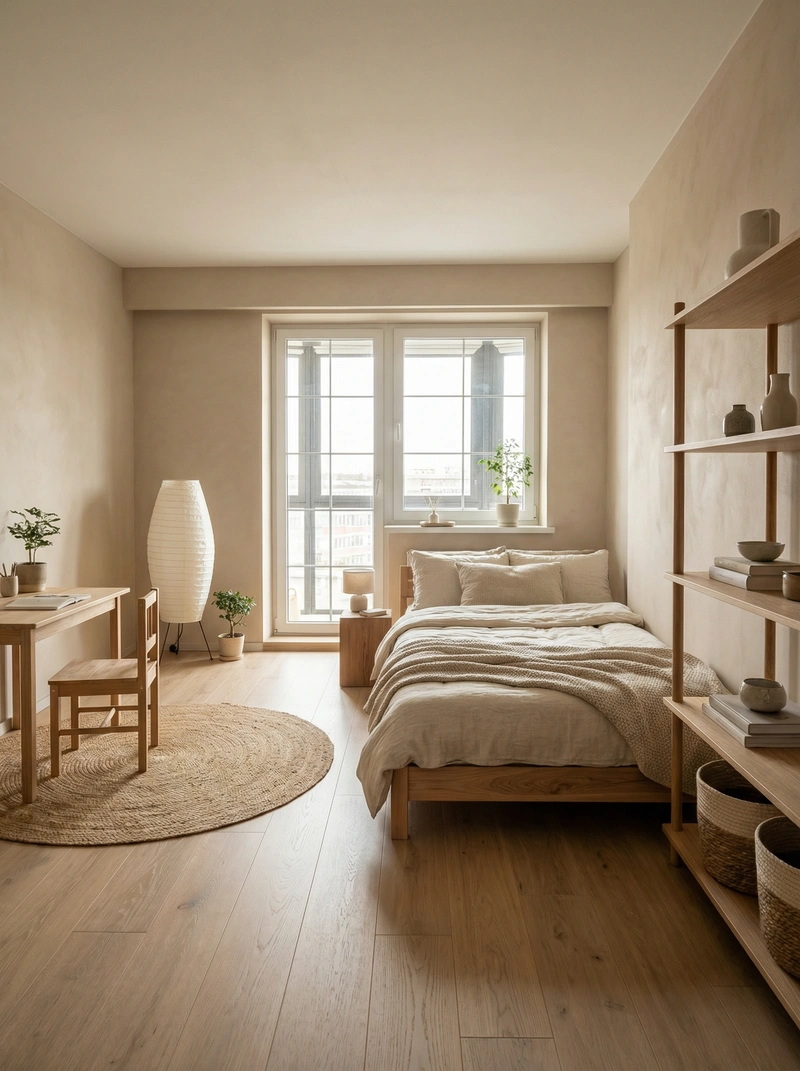 Дизайн детской в стиле Japandi — фото интерьера от нейросети RoomGPT