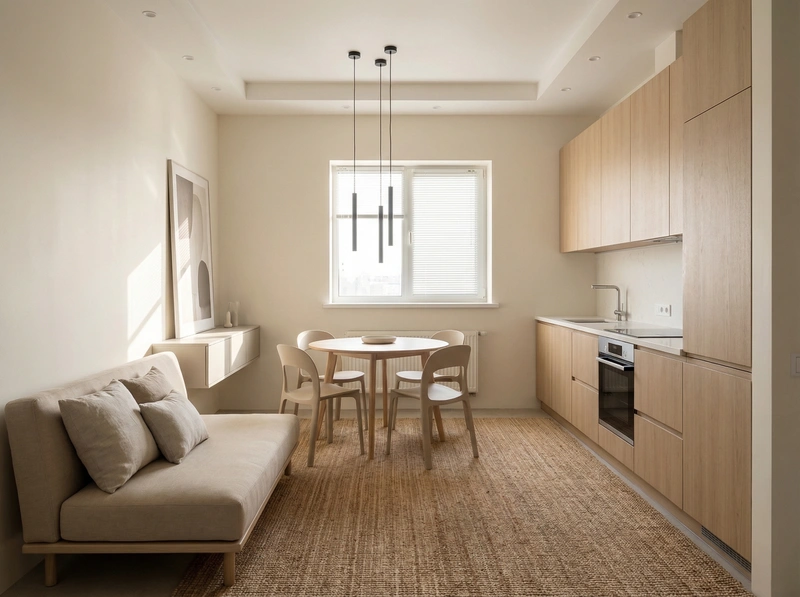 Дизайн интерьера в стиле Минимализм — Гостиная от нейросети RoomGPT