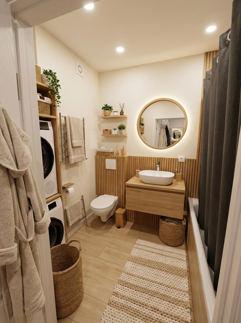 Дизайн интерьера в стиле Хюгге — Ванная от нейросети RoomGPT