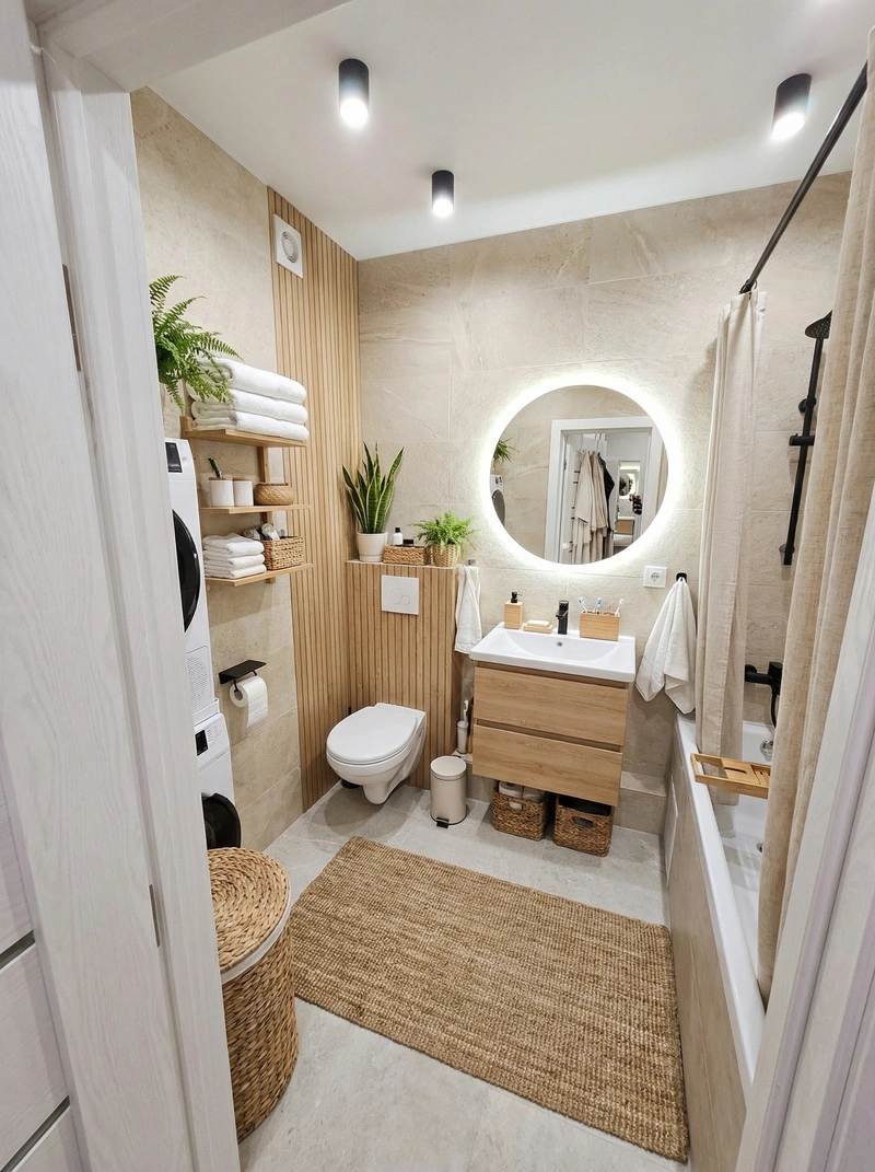 Дизайн интерьера в стиле Сканди — Ванная от нейросети RoomGPT