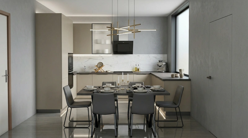 Дизайн кухни в стиле Минимализм — фото интерьера от нейросети RoomGPT