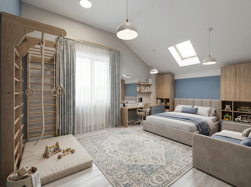 Дизайн интерьера в стиле Контемпорари — Детская от нейросети RoomGPT