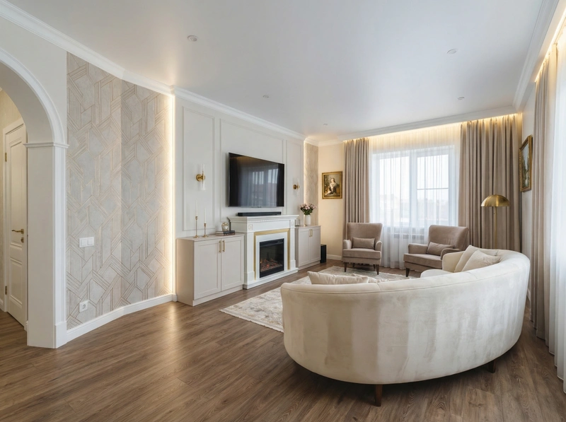 Дизайн интерьера в стиле Классика — Гостиная от нейросети RoomGPT