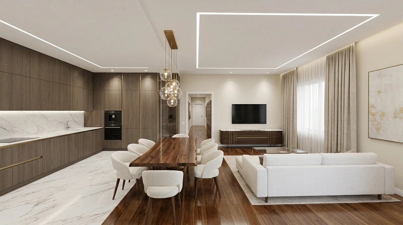 Дизайн интерьера в стиле Минимализм — Гостиная от нейросети RoomGPT