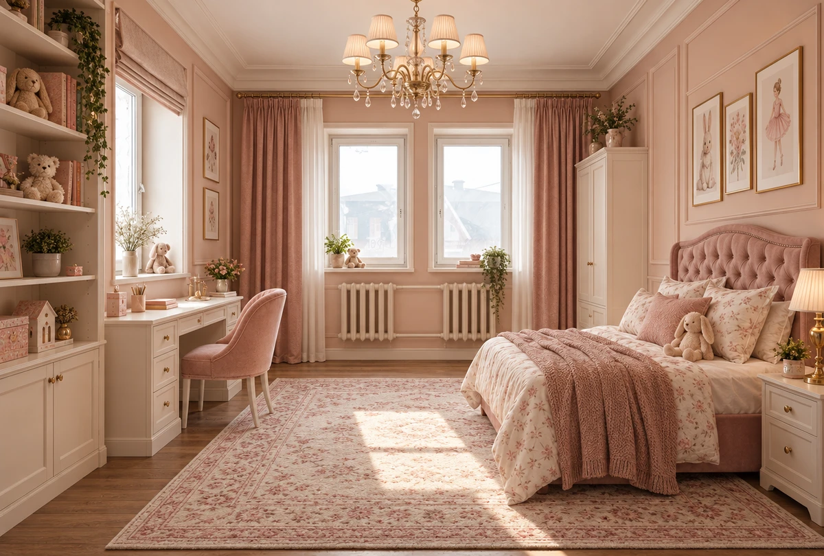 Дизайн детской в стиле Классика — фото интерьера от нейросети RoomGPT